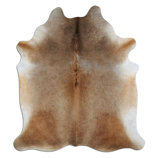 Kuhfell Teppich - L230 x B200 cm - braun grau weiß