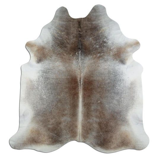 Kuhfell Teppich - L225 x B207 cm - grau braun weiß