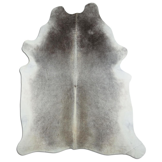 Kuhfell Teppich - L225 x B185 cm - grau schwarz weiß