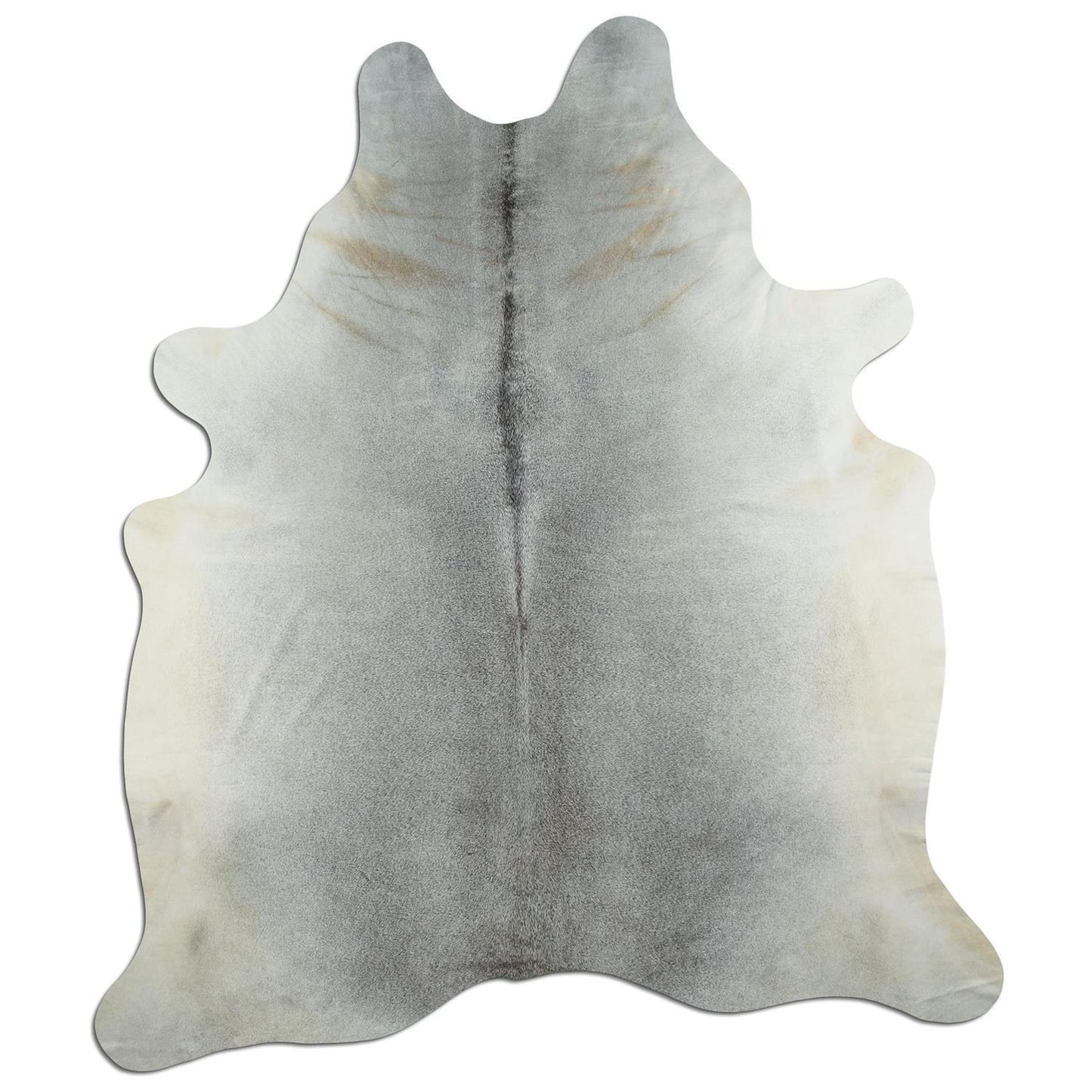 Kuhfell Teppich - L235 x B200 cm - hellgrau weiß