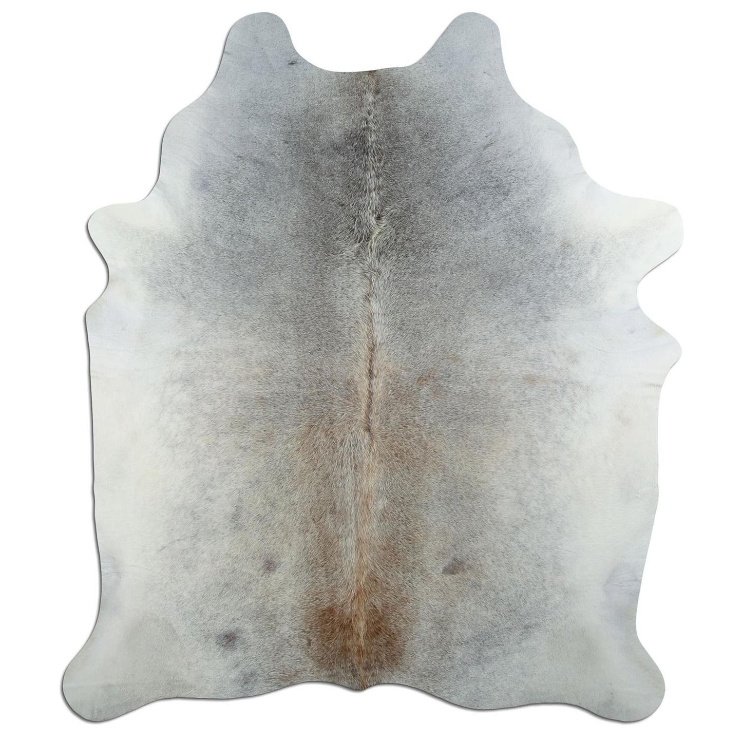Kuhfell Teppich - L215 x B180 cm - grau weiß