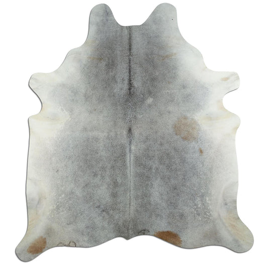 Kuhfell Teppich - L220 x B200 cm - grau braun weiß