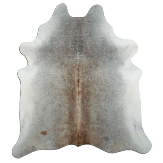 Kuhfell Teppich - L215 x B190 cm - grau braun weiß