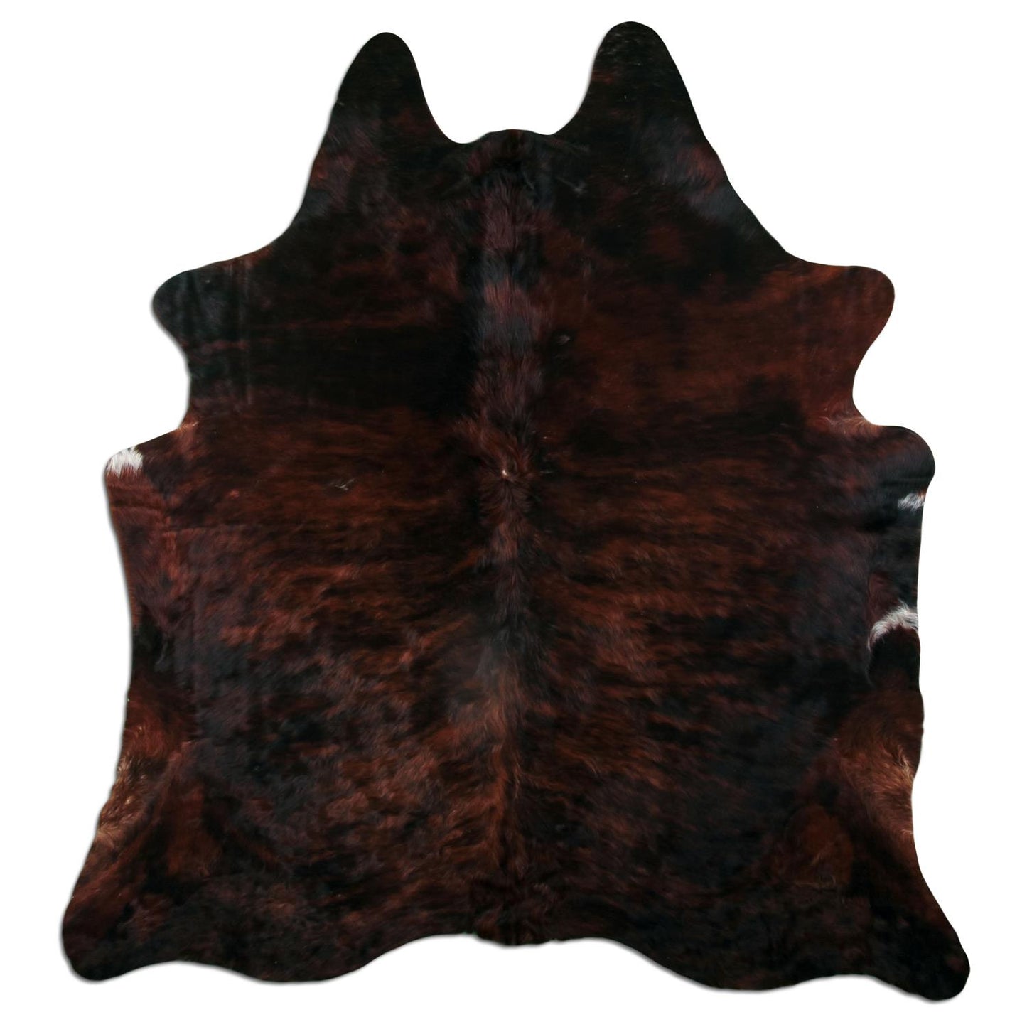 Kuhfell Teppich - L235 x B210 cm - dunkelbraun schwarz