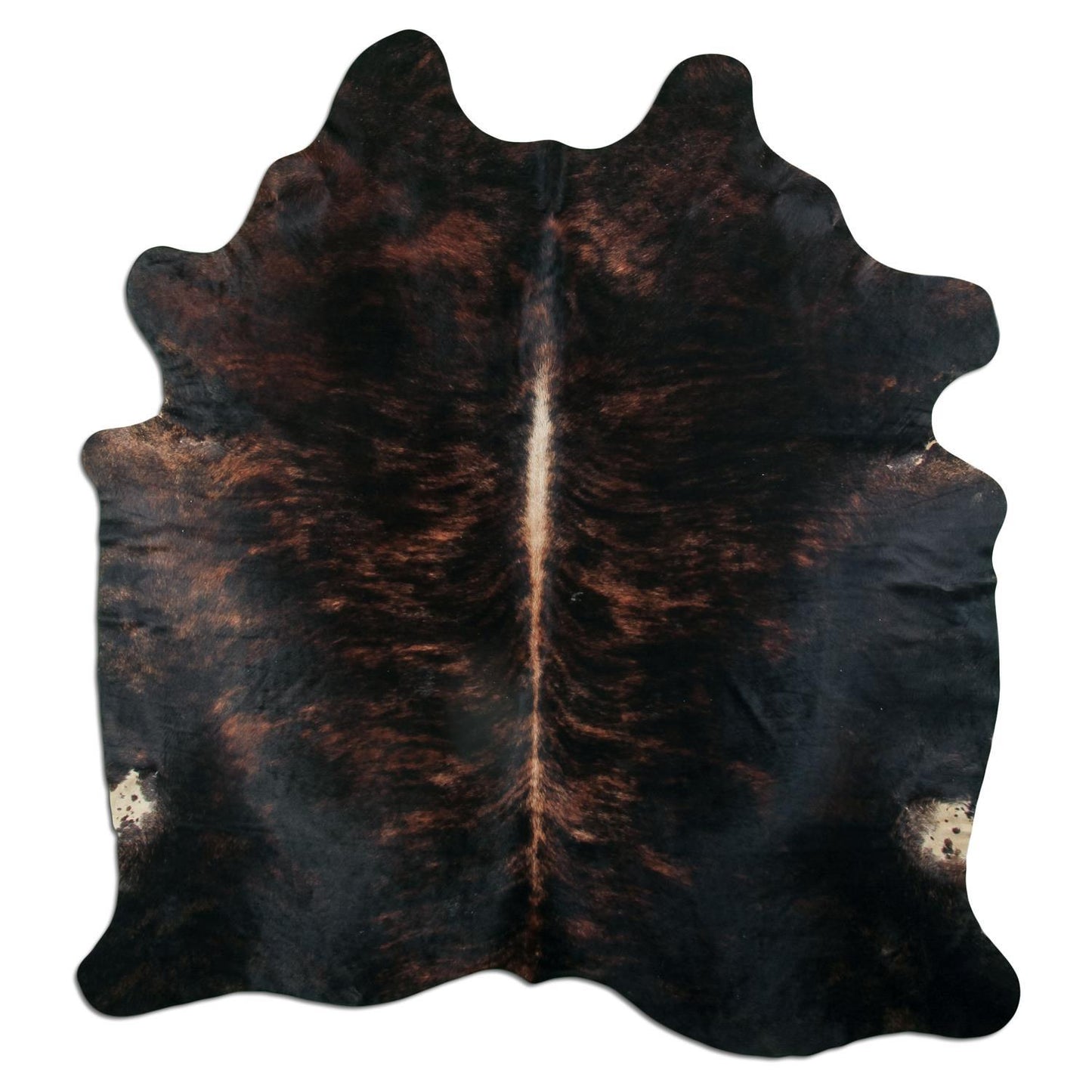 Kuhfell Teppich - L235 x B210 cm - schwarz braun