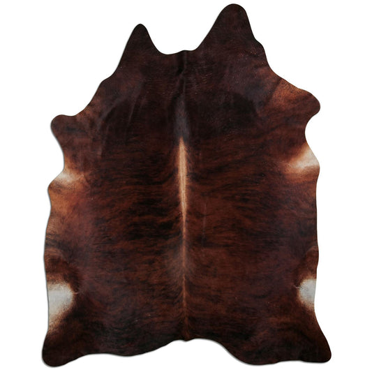 Kuhfell Teppich - L240 x B190 cm - dunkelbraun schwarz