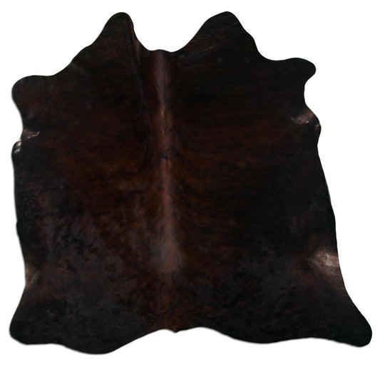 Kuhfell Teppich - L195 x B200 cm - dunkelbraun weiß