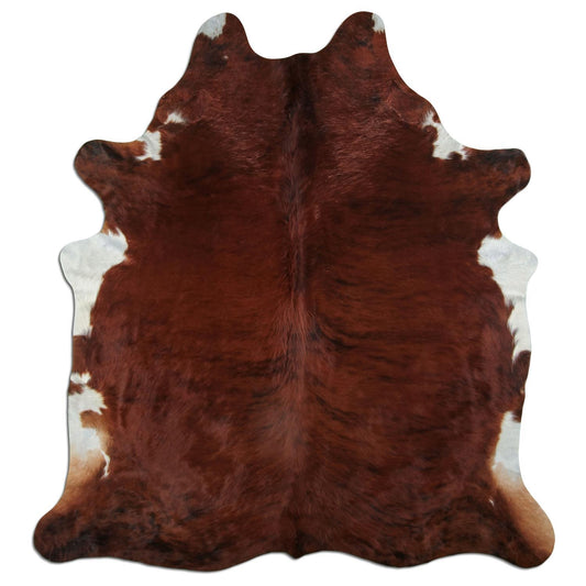 Kuhfell Teppich - L220 x B195 cm - rotbraun weiß