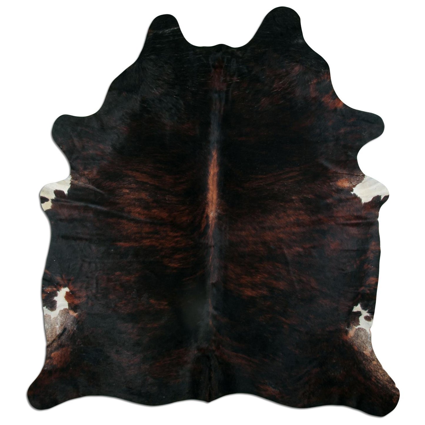 Kuhfell Teppich - L235 x B210 cm - dunkelbraun schwarz