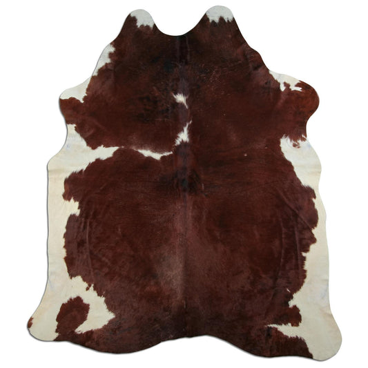 Kuhfell Teppich - L220 x B190 cm - rotbraun weiß