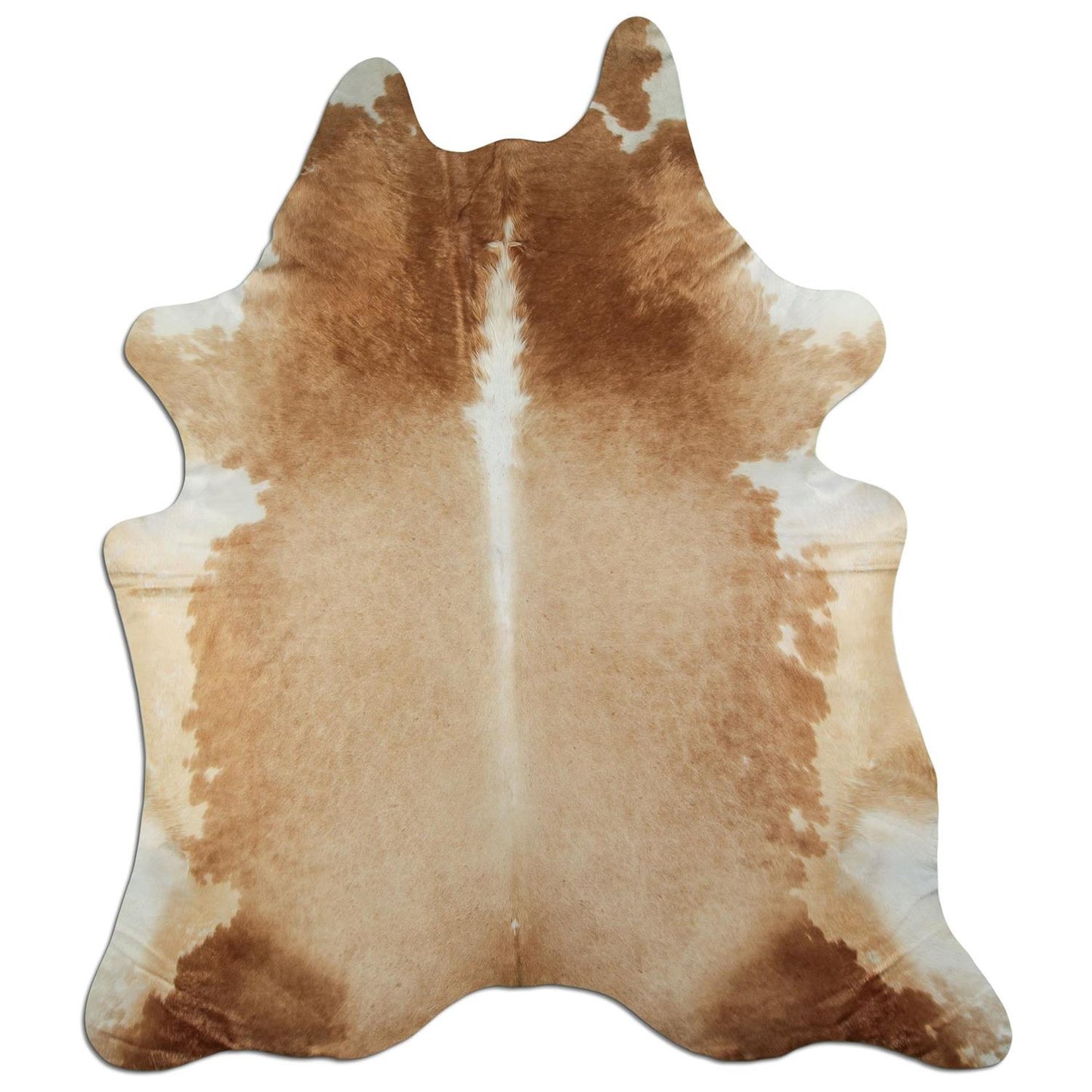 Kuhfell Teppich - L235 x B200 cm - beige weiß
