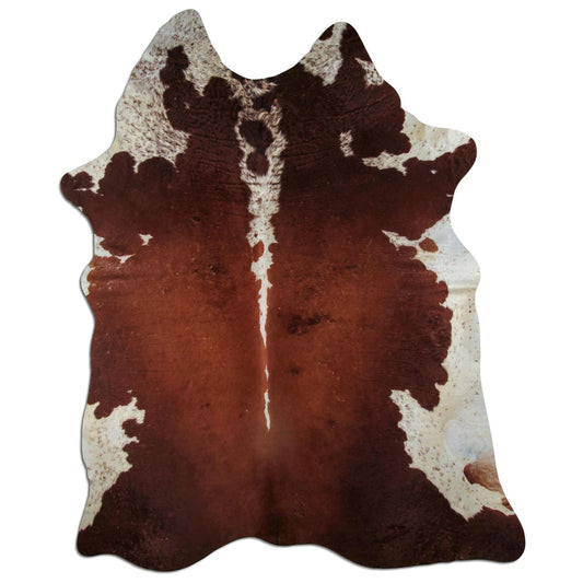 Kuhfell Teppich - L235 x B195 cm - rotbraun weiß