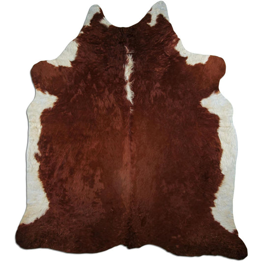 Kuhfell Teppich - L250 x B220 cm - rotbraun weiß