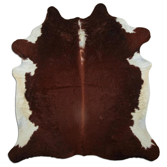Kuhfell Teppich - L205 x B190 cm - rotbraun weiß