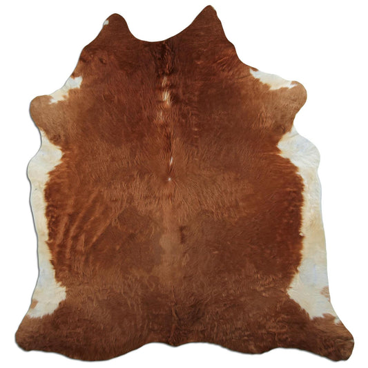 Kuhfell Teppich - L235 x B210 cm - hellbraun weiß