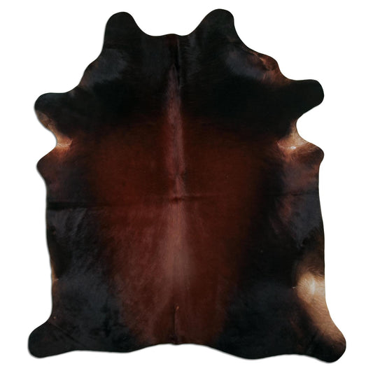 Kuhfell Teppich - L215 x B190 cm - dunkelbraun schwarz