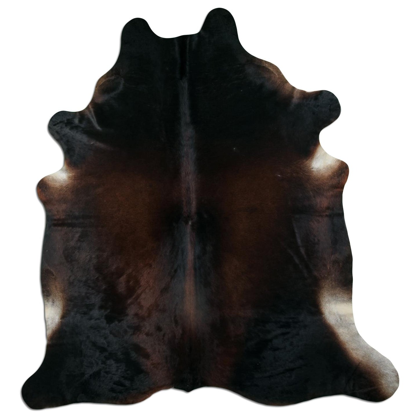 Kuhfell Teppich - L235 x B220 cm - dunkelbraun schwarz