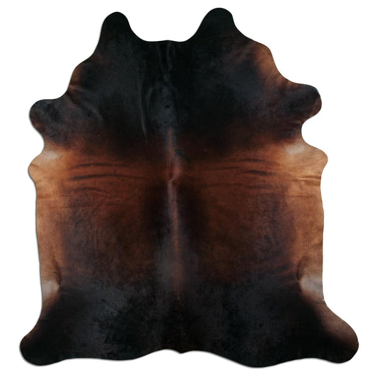 Kuhfell Teppich - L235 x B215 cm - rotbraun schwarz