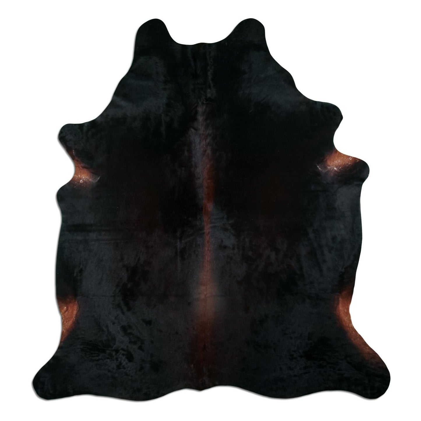 Kuhfell Teppich - L220 x B205 cm - schwarz braun