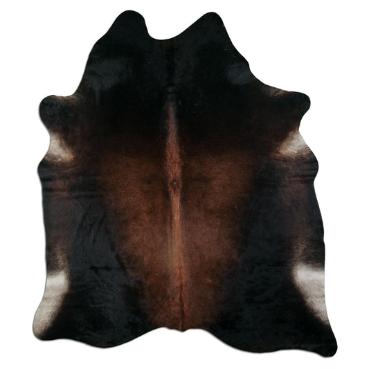 Kuhfell Teppich - L230 x B200 cm - braun schwarz weiß
