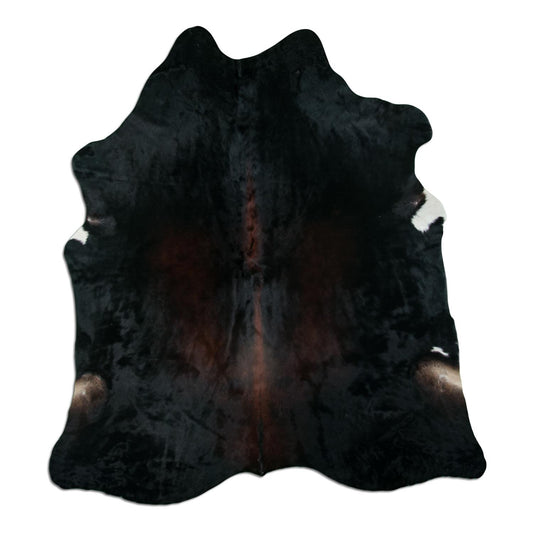 Kuhfell Teppich - L220 x B200 cm - schwarz braun weiß