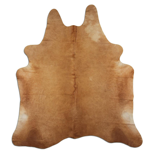 Kuhfell Teppich - L225 x B195 cm - hellbraun weiß
