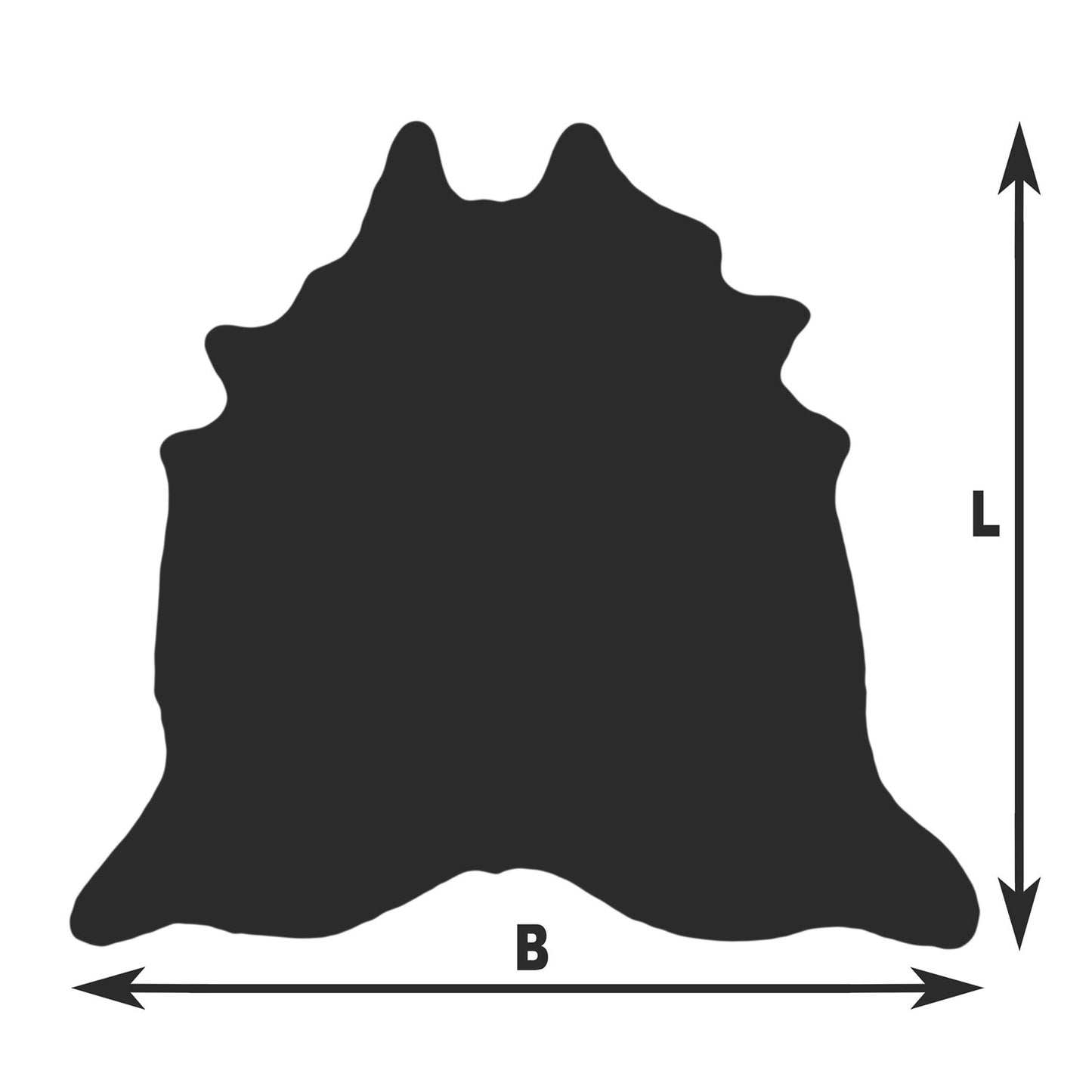 Kuhfell Teppich - L210 x B180 cm - grau