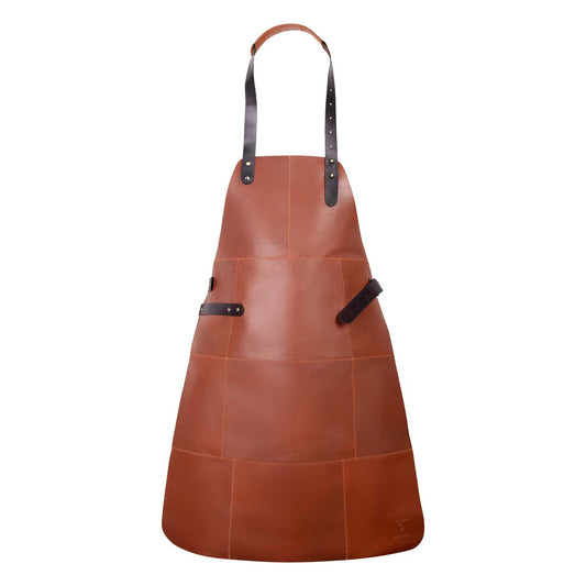 Livorio Lederschürze aus 100% echtem Leder, cognac