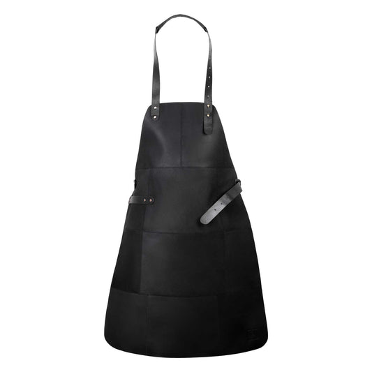 Livorio Lederschürze aus 100% echtem Leder, schwarz