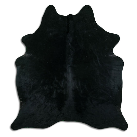 Kuhfell Teppich - L208 x B180 cm - schwarz