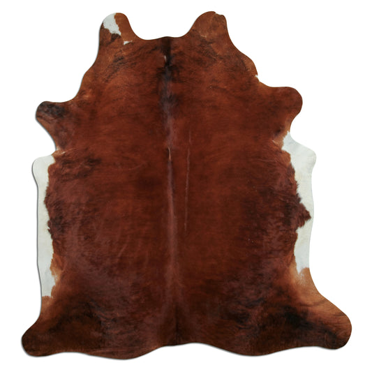 Kuhfell Teppich - L230 x B210 cm - rotbraun weiß