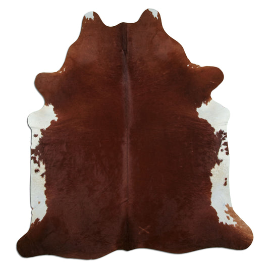 Kuhfell Teppich - L210 x B200 cm - rotbraun weiß