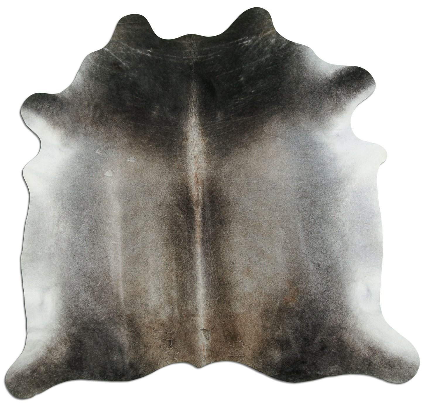 Kuhfell Teppich - L210 x B210 cm - dunkelgrau schwarz