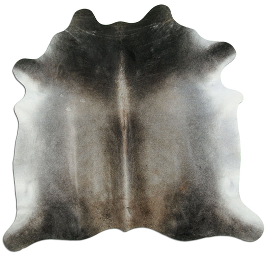 Kuhfell Teppich - L210 x B210 cm - dunkelgrau schwarz