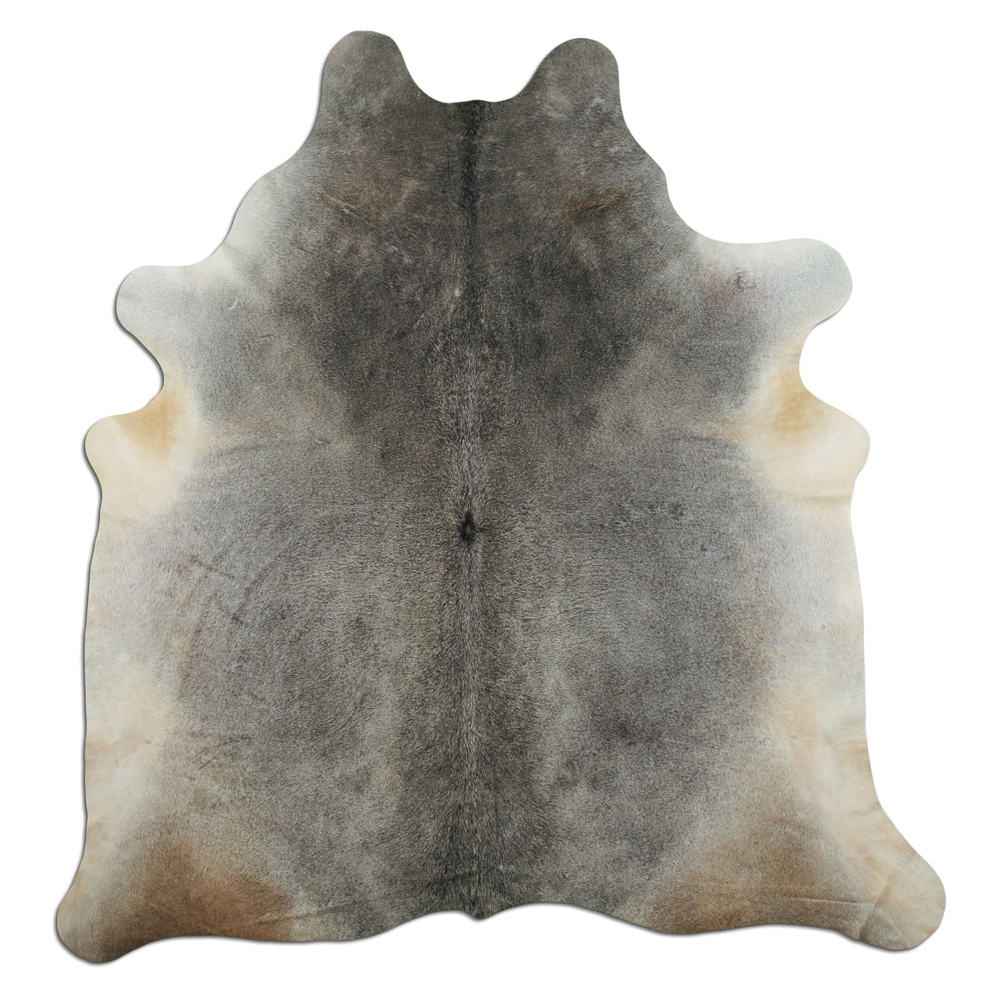 Kuhfell Teppich - L212 x B210 cm - grau braun