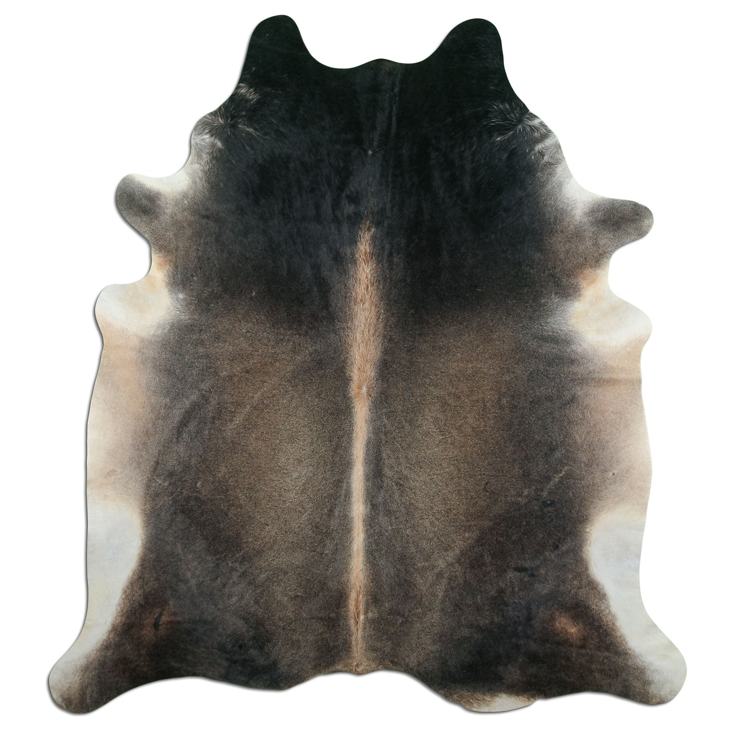 Kuhfell Teppich - L220 x B200 cm - dunkelgrau braun