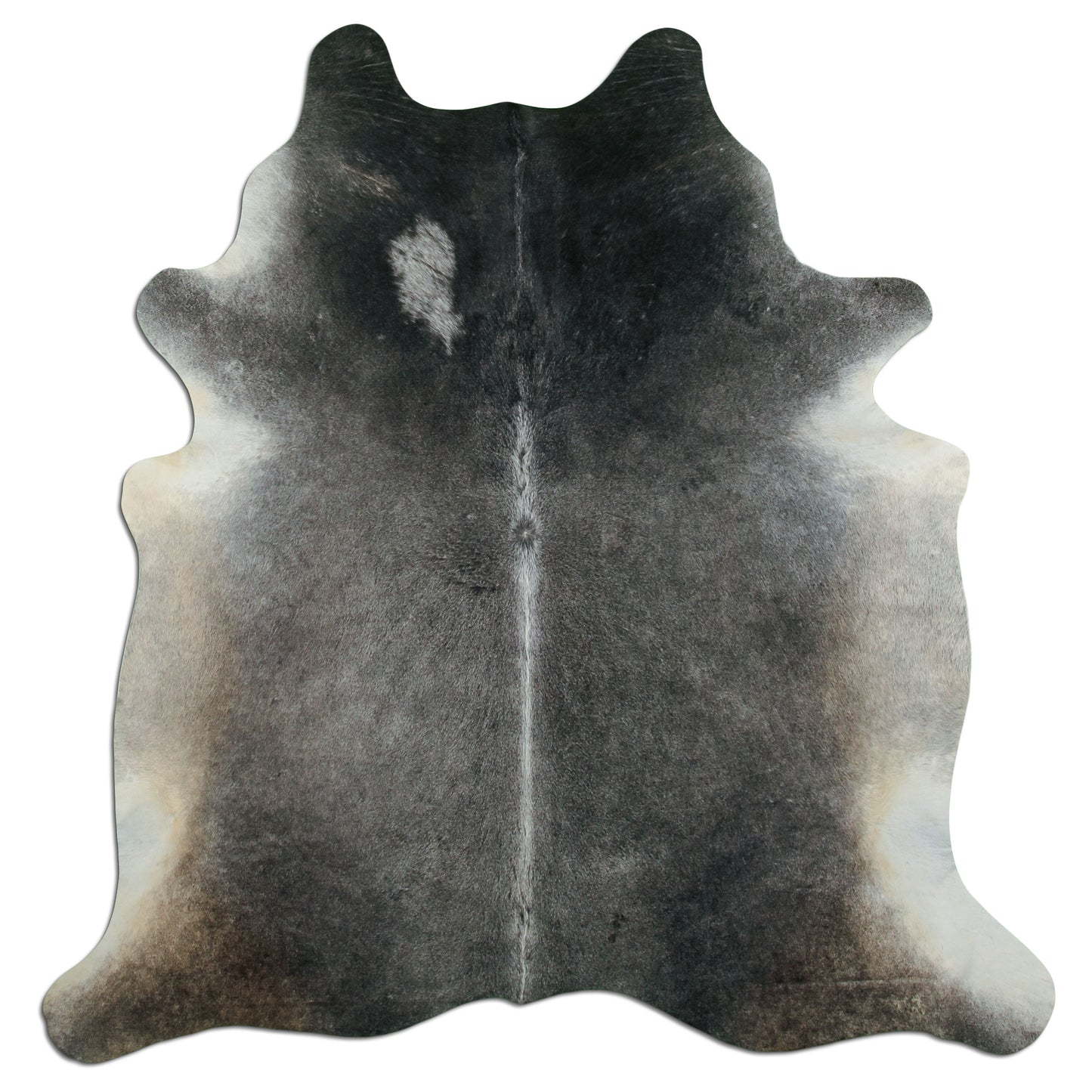 Kuhfell Teppich - L210 x B200 cm - grau schwarz