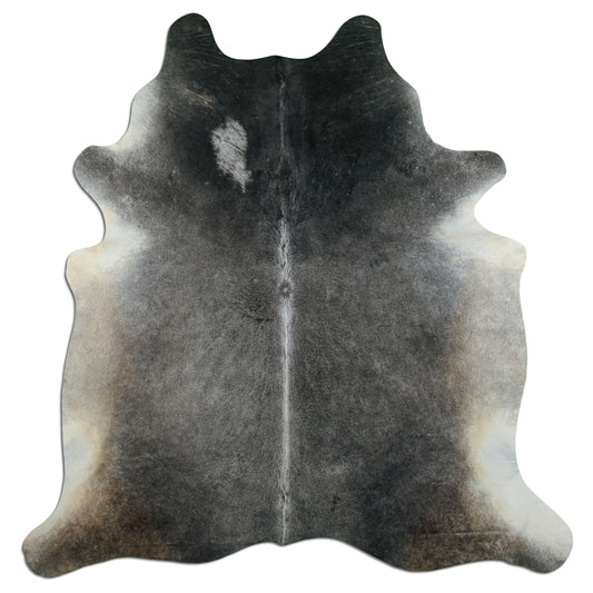 Kuhfell Teppich - L210 x B200 cm - grau schwarz