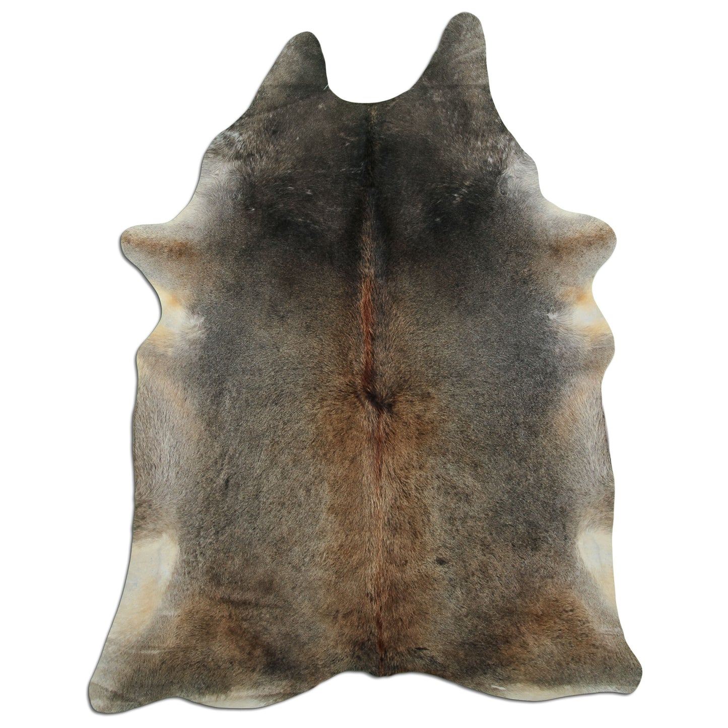 Kuhfell Teppich - L230 x B180 cm - grau braun