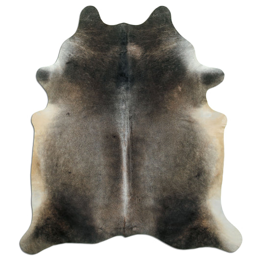 Kuhfell Teppich - L210 x B180 cm - grau schwarz