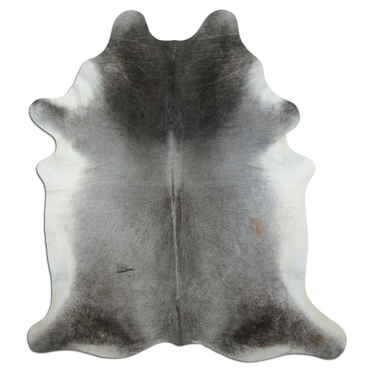 Kuhfell Teppich - L240 x B210 cm - dunkelgrau weiß