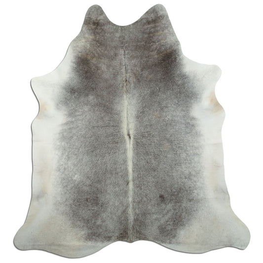 Kuhfell Teppich - L210 x B185 cm - grau braun weiß