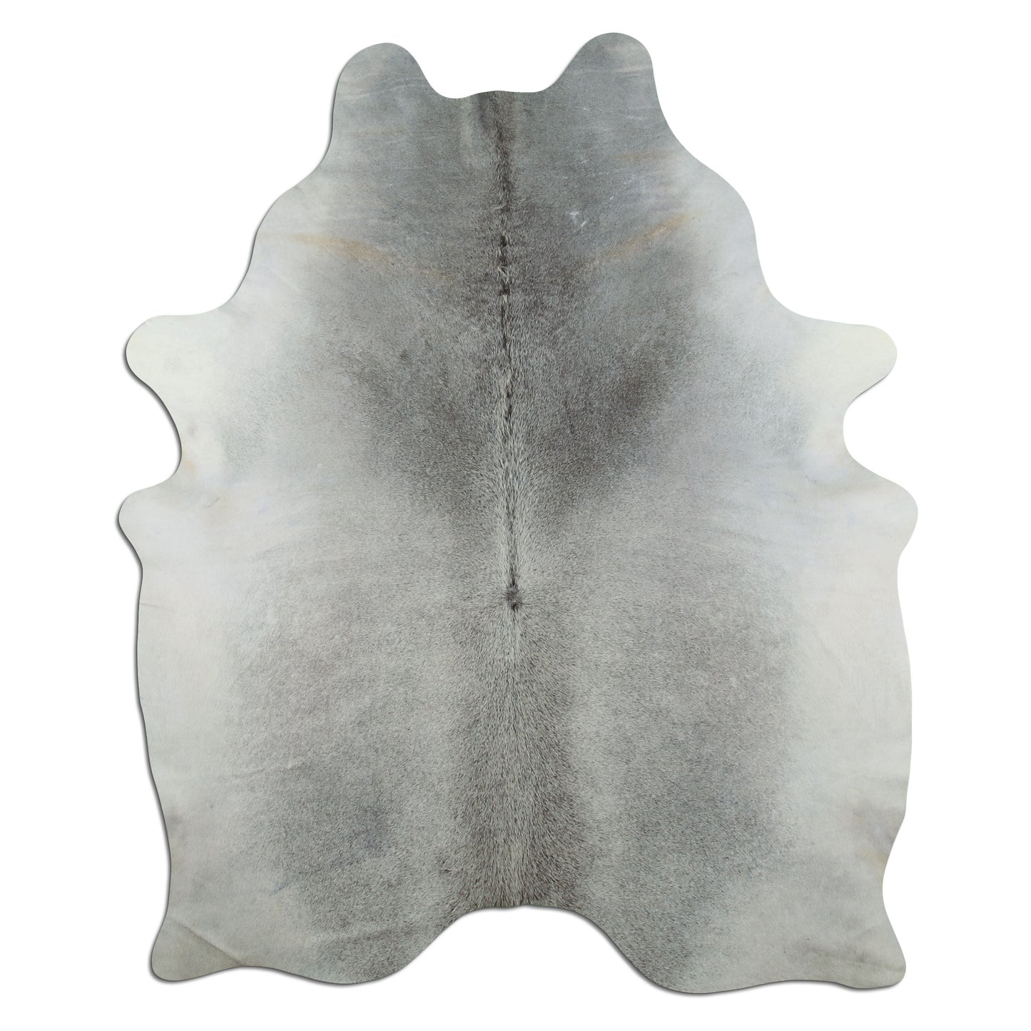 Kuhfell Teppich - L215 x B180 cm - grau weiß
