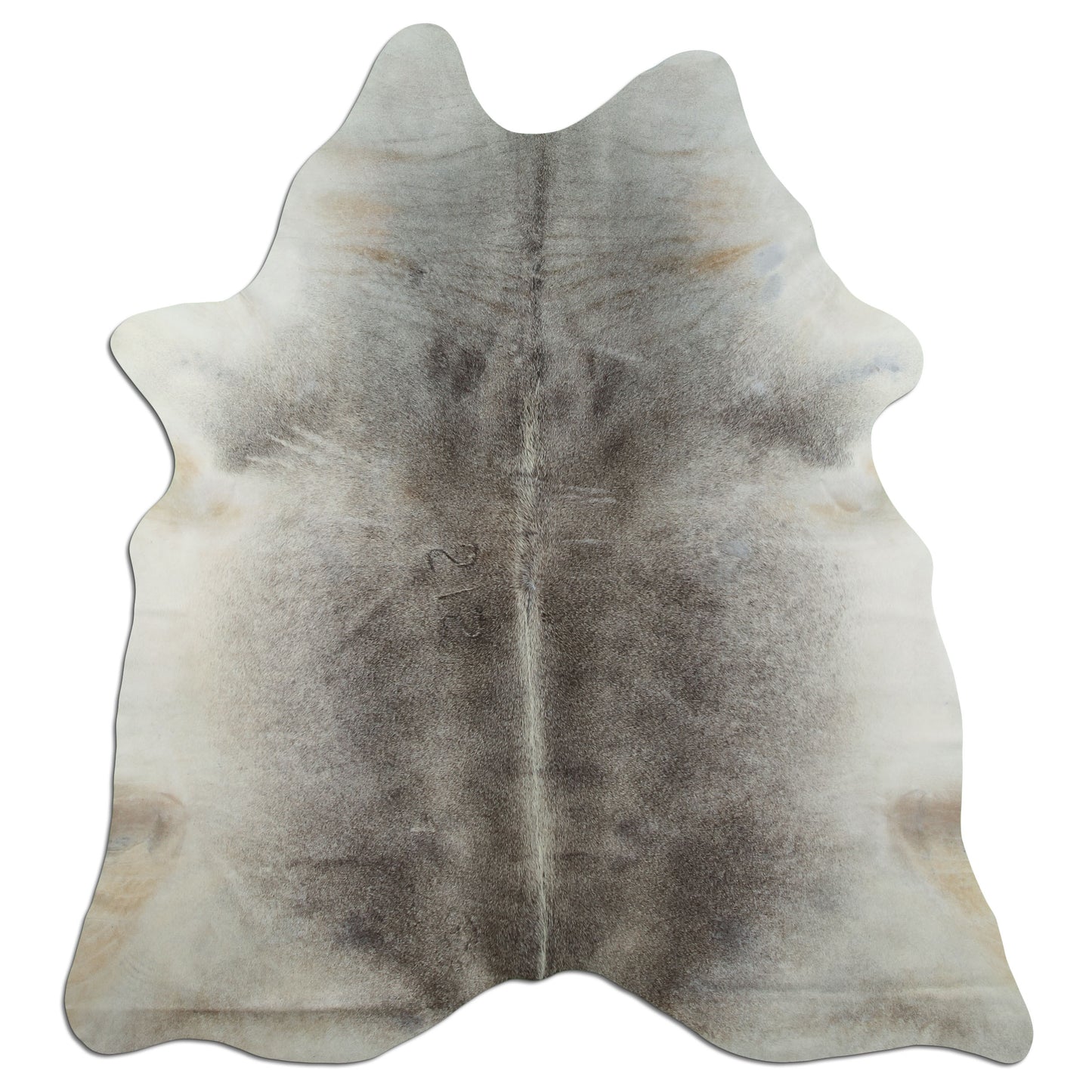 Kuhfell Teppich - L210 x B200 cm - grau weiß