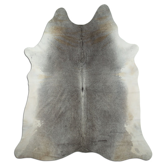 Kuhfell Teppich - L230 x B200 cm - grau weiß