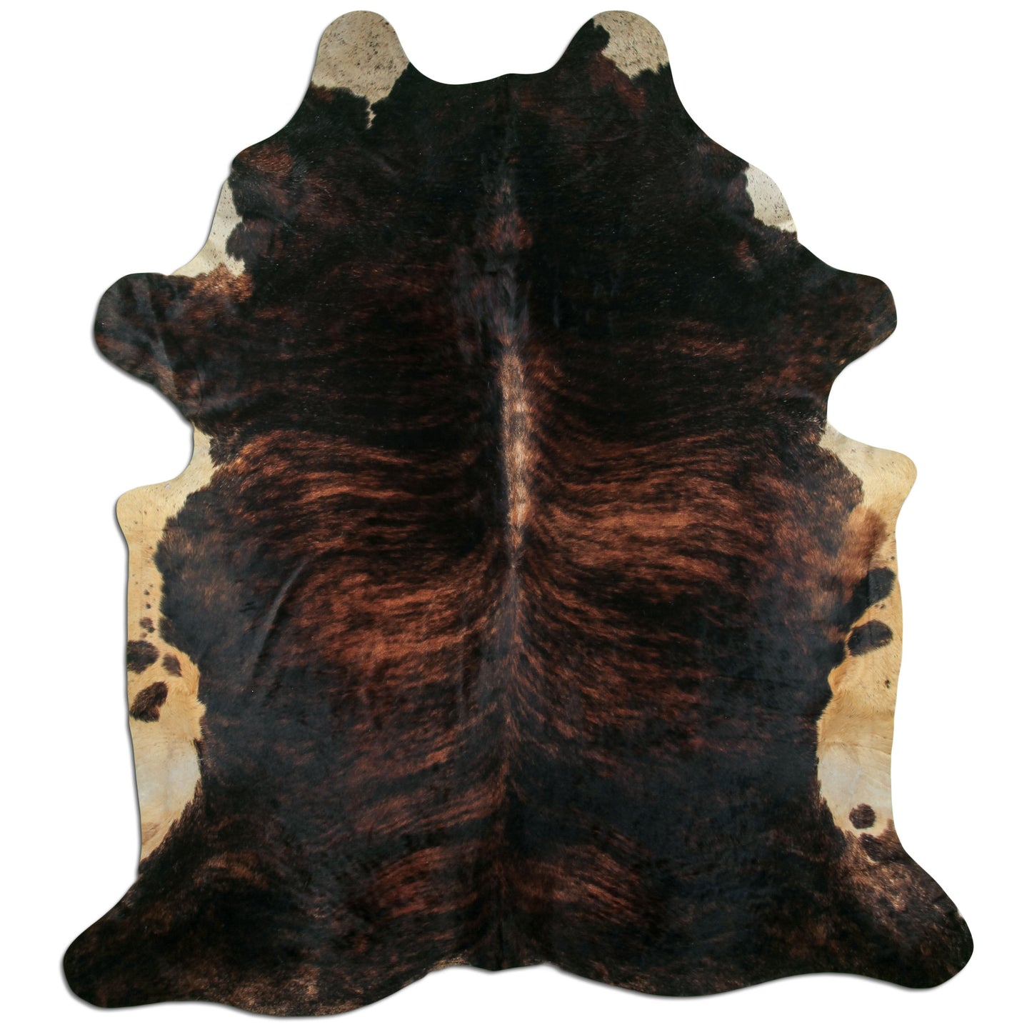 Kuhfell Teppich - L240 x B210 cm - braun schwarz weiß