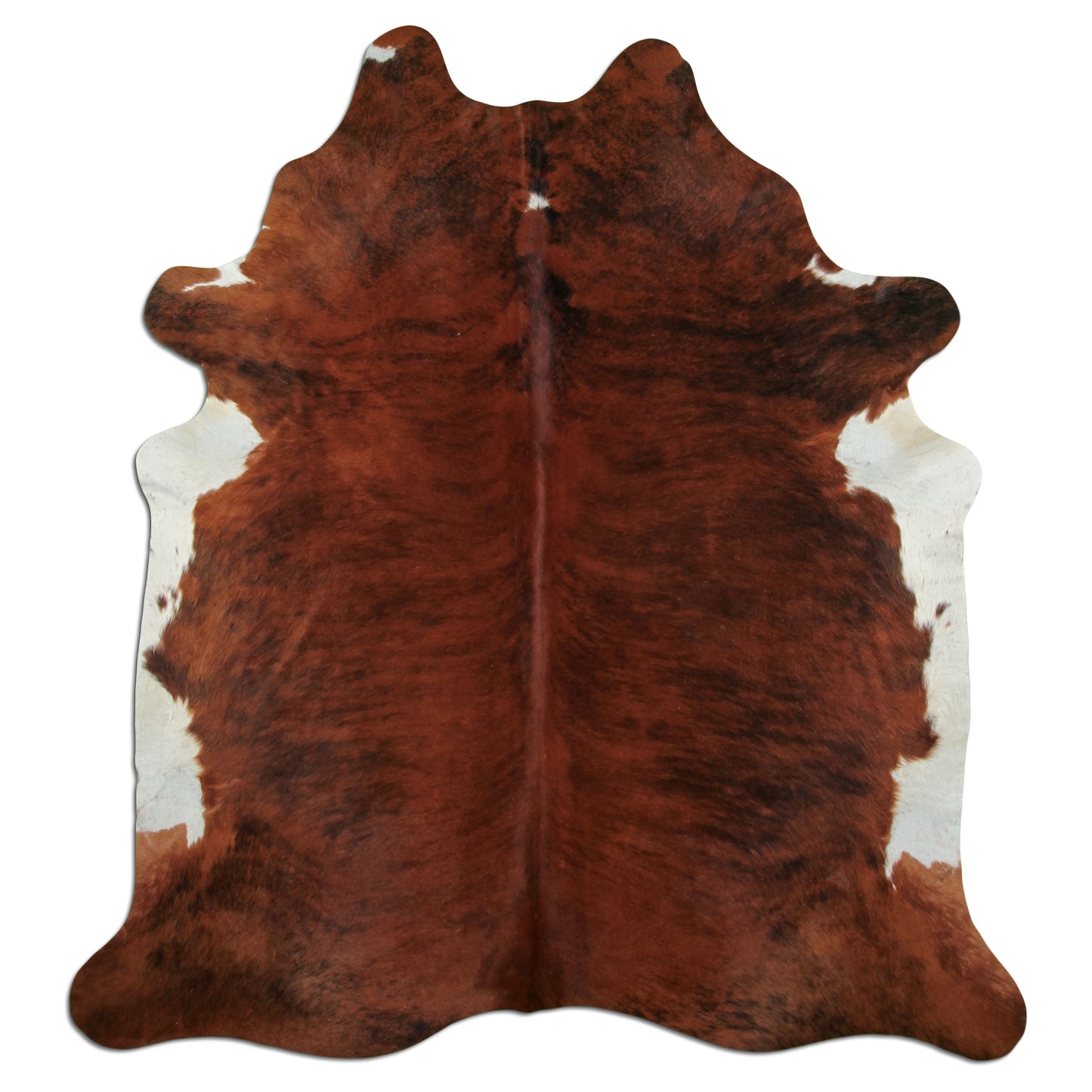 Kuhfell Teppich - L240 x B210 cm - rotbraun weiß