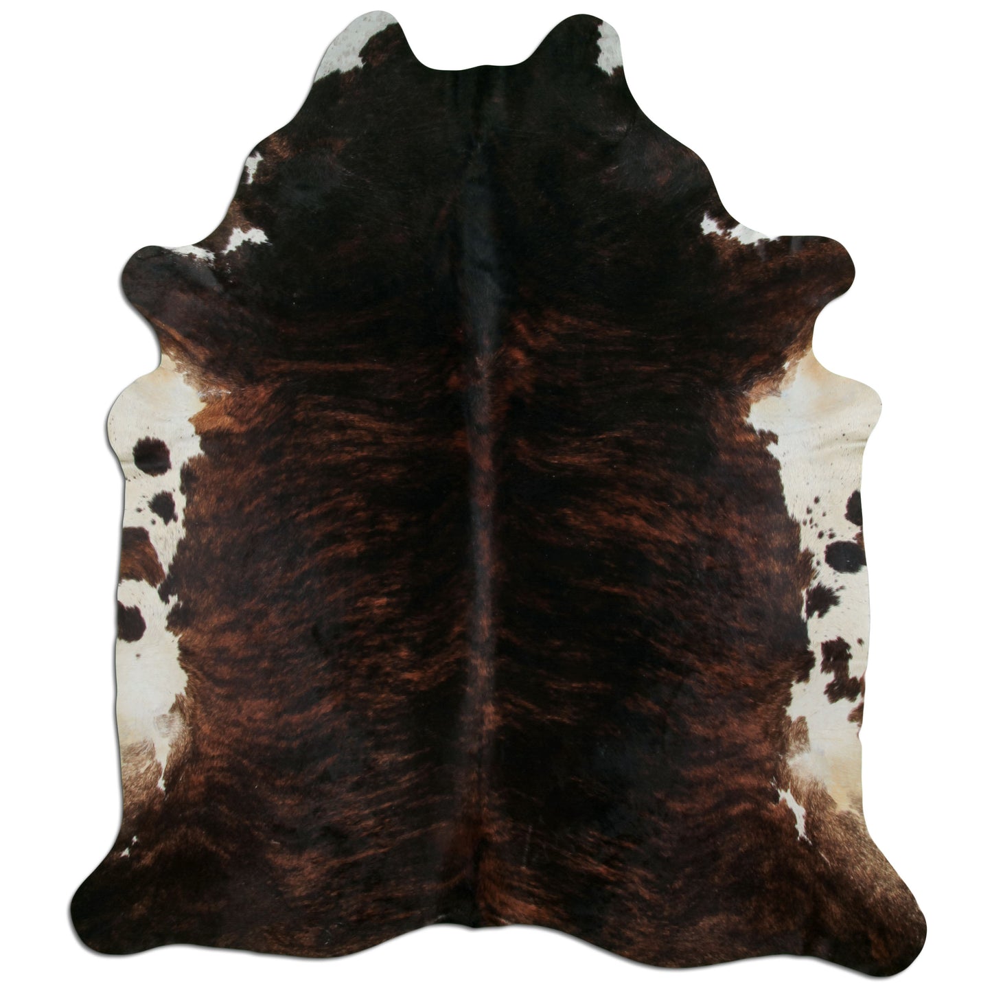 Kuhfell Teppich - L240 x B210 cm - hellbraun schwarz weiß