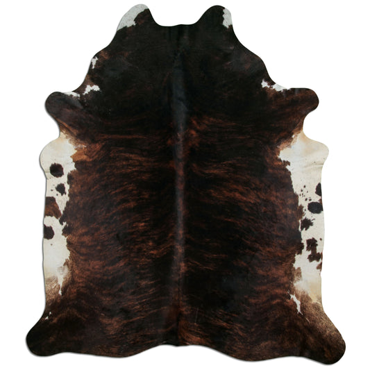 Kuhfell Teppich - L240 x B210 cm - hellbraun schwarz weiß