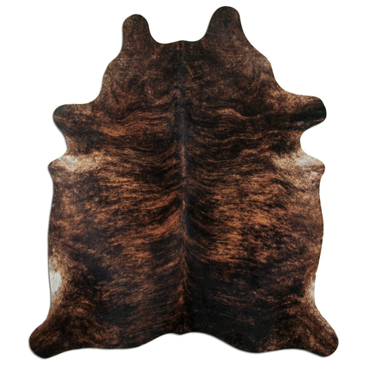 Kuhfell Teppich - L215 x B185 cm - dunkelbraun schwarz